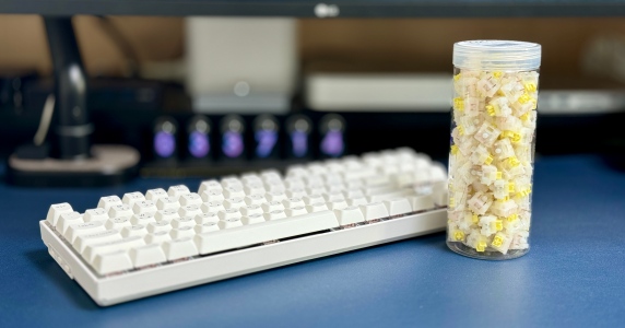 키크론 KPRO 저소음 바나나 축 (키저바) 와 저소음 적축 비교